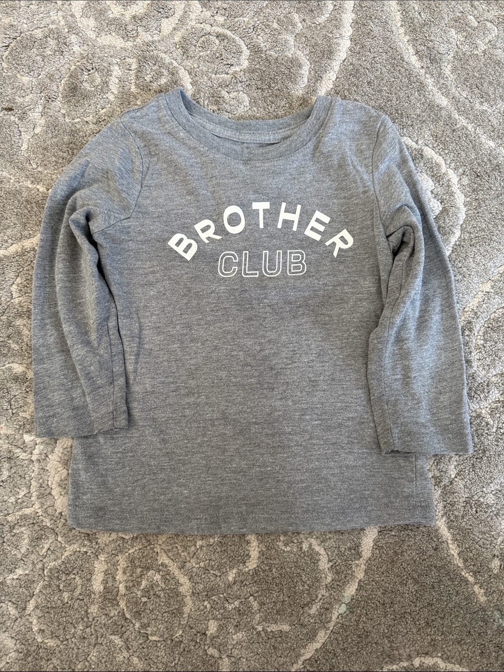 Cat & Jack Gray Long-Sleeve "Brother Club" Tee